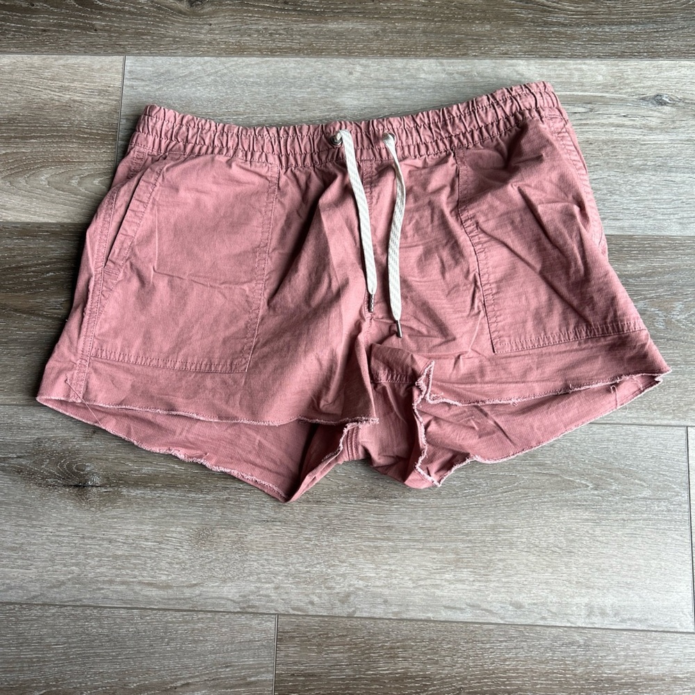 Womens Vuori Shorts Vintage Ripstop Red Pink Mauve Stonewash Size Large